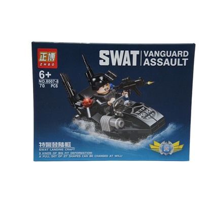 Конструктор Swat Полиция Катер 70дет. 19*14см /коробка 8007-8