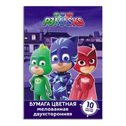 Бумага цветная 10л. 10цв. 2-стор. Герои в масках