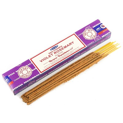 Nag Champa VIOLET ROSEMARY Incense, Satya (Благовония НАГ ЧАМПА ФИАЛКА РОЗМАРИН, Сатья), 15 г.