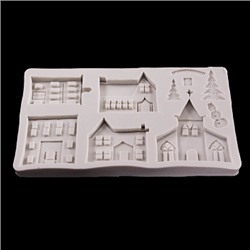 Силиконовый молд  "Новогодний городок" 19,5*11,5 см