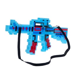 Автомат М16, пиксельный, с лазером, работает от батареек, цв МИКС