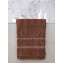 Махровое полотенце жаккардовое Соната беж- какао ПМА-6603 (118)