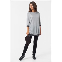 Туника спортивная трикотажная с люрексом серая