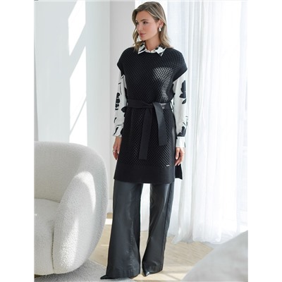 Удлиненный жилет из пряжи с кашемиром