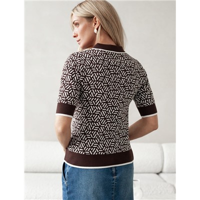 Джемпер жаккардовой вязки с кашемиром