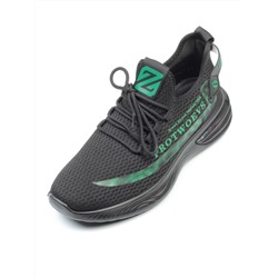 HA107-2 BLACK/GREEN Кроссовки мужские (текстиль) размер