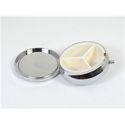 Бокс для таблеток на 3 отсека, камень серафинит, серебристый