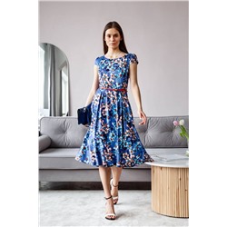 ARTiMODA 321-07 синий_принт_цветы, Платье