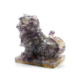 Фигурка из аметиста и смолы "Тигр" мал 65*40*62мм