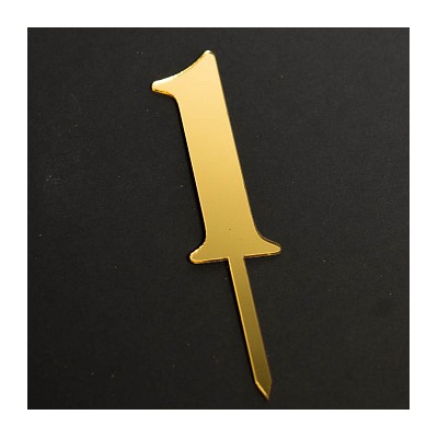 Топпер "Цифра 1" фигурный золото 2,5*8 см