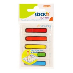 Закладки с клеевым краем 45х12 мм 5цв х 20шт пластиковые стрелки  Stick`n Z-сложения 26072 (381350) Hopax