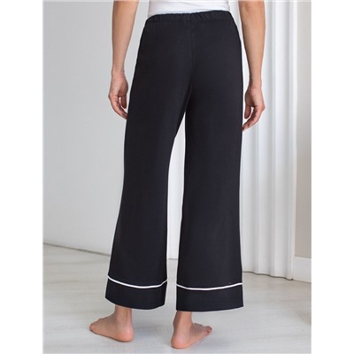 Укороченные брюки из эластичного хлопка с контрастным кантом