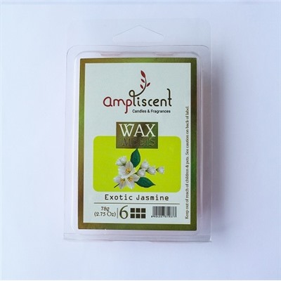 Wax Melts EXOTIC JASMINE, AmpLiscent (Аромавоск для аромалампы ЭКЗОТИЧЕСКИЙ ЖАСМИН), уп. 78 г. (6 кубиков)