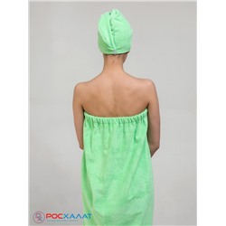 Женский махровый банный комплект (парео на пуговицах и чалма) К-26 (48)