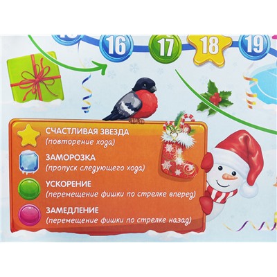 Настольная игра ходилка «Новогодние приключения» (европодвес)