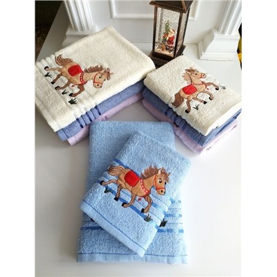 Махровое полотенце "Талисман"- ГОЛУБОЙ 70*140 см. хлопок 100%