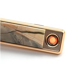 Зажигалка USB с накладкой из яшмы 86*20*10мм.