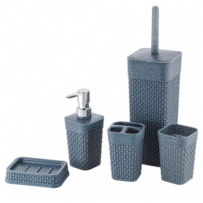 Комплект WC Plast Team Stone (подставка + ёрш) 104×104×365 мм PT135610026 темный камень