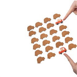 Настольная деревянная игра МЕМО «Машинки» (24 фишки в пакете)