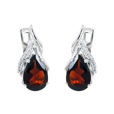 Серьги, гранат, Елена