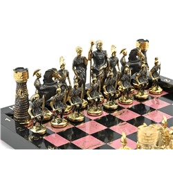 Шахматы из родонита и долерита "Римские" 280*280мм