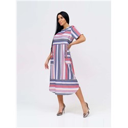Платье женское Текс-Плюс, цвет красный бежевый синий