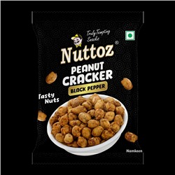 Peanut Cracker BLACK PEPPER, Nuttoz (Арахисовый крекер ЧЁРНЫЙ ПЕРЕЦ, Наттоз), 25 г.
