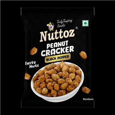Peanut Cracker BLACK PEPPER, Nuttoz (Арахисовый крекер ЧЁРНЫЙ ПЕРЕЦ, Наттоз), 25 г.