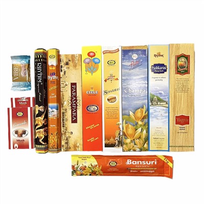 ALL IN ONE Assorted pack of Cycle Pure Agarbathies (Набор ассорти благовоний ВСЁ В ОДНОМ, Сайкл Пьюр Агарбатис), 1 уп. (13 предметов)