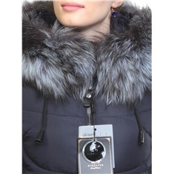 AZ1819HM Пальто женское зимнее (холоффайбер, натуральный мех чернобурки) размер S (42 российский)