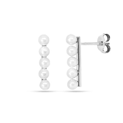 Серьги из серебра жемчуг swarovski, МЦВА245