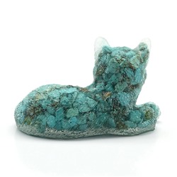 Фигурка из бирюзы и смолы "Кошка" 87*50*50мм