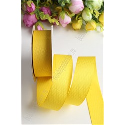 Лента декоративная "Ромбики" 2,5 см*20 ярд (SF-1786) желтый №645