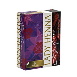 Краска для волос на основе хны БУРГУНД 6., Lady Henna, 60 г.