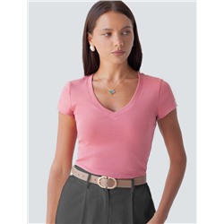 Футболка из плотного трикотажа с плетением риб 1*1