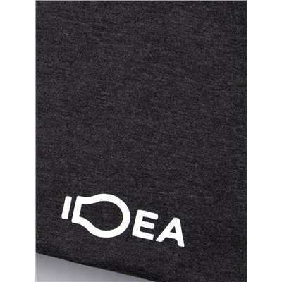 Шапка трикотажная для мальчика откидная, IDEA, темно-серый