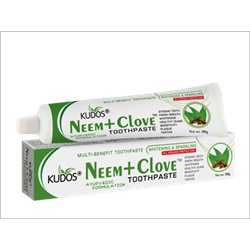 NEEM+CLOVE Toothpaste, Kudos (Натуральная зубная паста НИМ + ГВОЗДИКА, Кудос), 100 г.