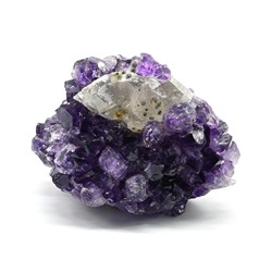 Друза из аметиста с кальцитом и гематитом 77*53*46мм, 216г