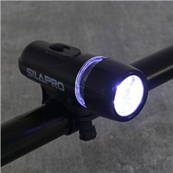 Фонарь велосипедный передний 2 режима, 5 LED,   4xААА, 10х3х6.5см, пластик SILAPRO