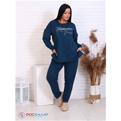 Трикотажный костюм с брюками темно-бирюзовый К-63(1)