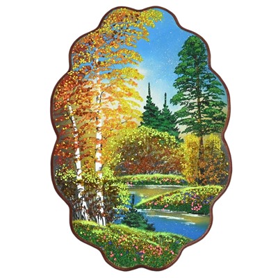 Картина с рисунком из камня, осень "облачко" 31,5*46см, 700г