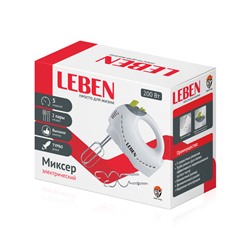 Миксер кухонный LEBEN 200 Вт, 5 скоростей, режим TURBO