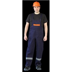Костюм мужской с СОП "Спецовка" летний с п/к синий с оранжевым, тк. Саржа 100%хлопок