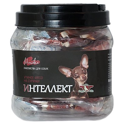 Лакомство Г/К Интеллект Миники (утиное мясо на сурими) для собак, 440г АГ