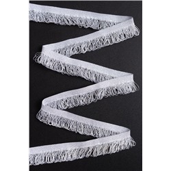 Тесьма отделочная 2 см*5 ярд "Бахрома" (SF-2462) белый/серебро
