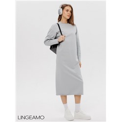 Женское платье макси из футера 2-х нитки Lingeamo серебристый ВП-10 (61)