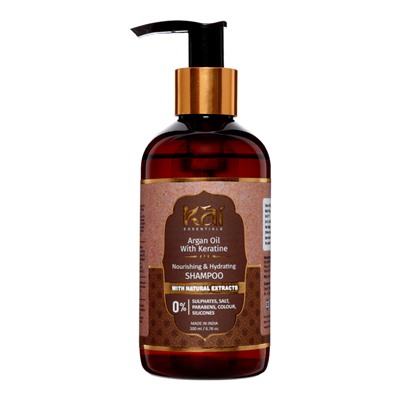 ARGAN OIL WITH KERATIN Nourishing & Hydrating Shampoo, Kai Essentials (МАСЛО АРГАНЫ С КЕРАТИНОМ питающий и увлажняющий шампунь, Каи Эссеншиалс), 200 мл.