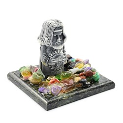 Сувенир из змеевика и мрамолита "Хорс" малый 50*50*45мм.