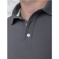 Футболка-поло из фактурного трикотажа