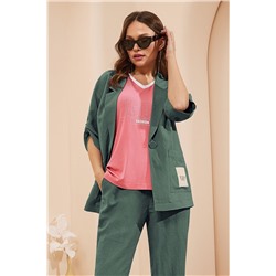 Lissana 4673 хаки-розовый, Брюки,  Блуза,  Жакет